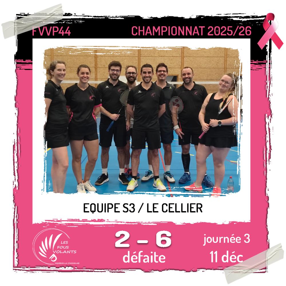 Rencontre J3 de la S3 : Vigneux contre le Cellier (défaite)